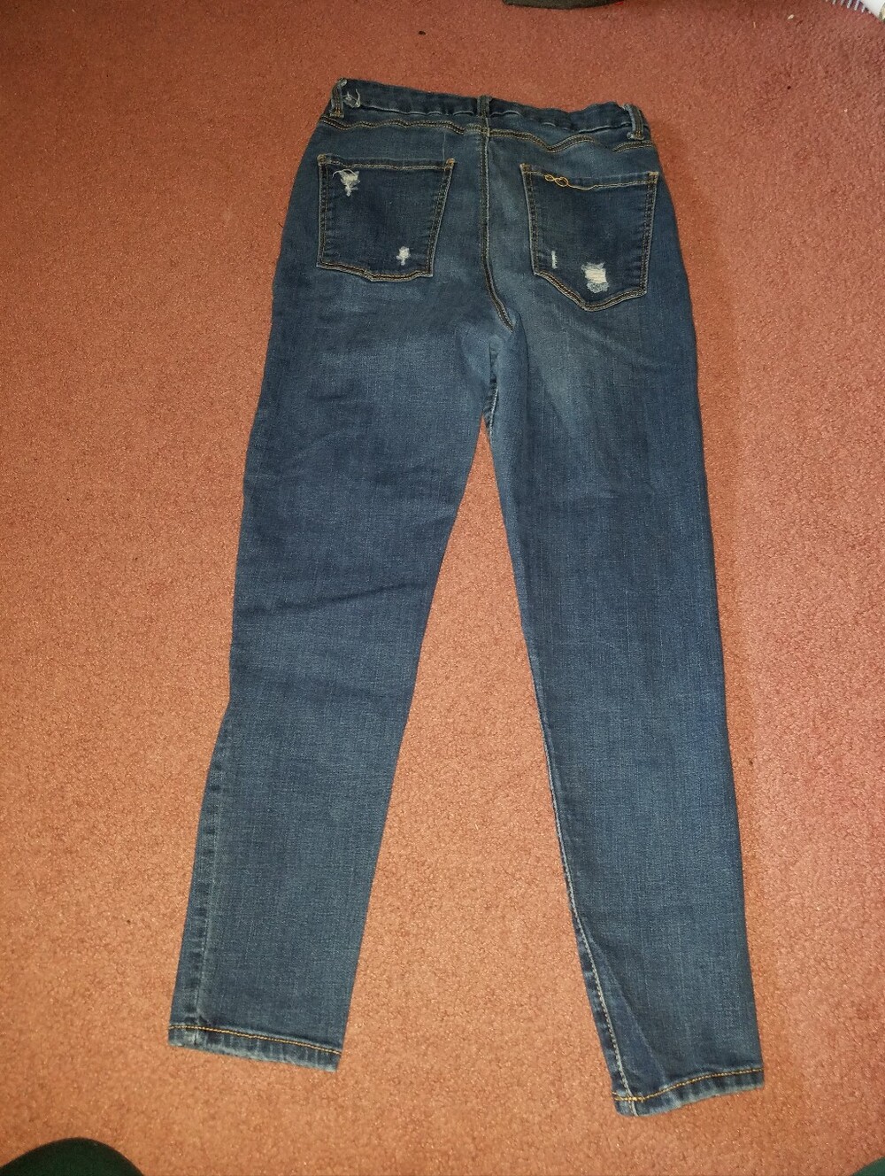 "Faux" Distressed Skinny Jeans - Picture 5 of 5